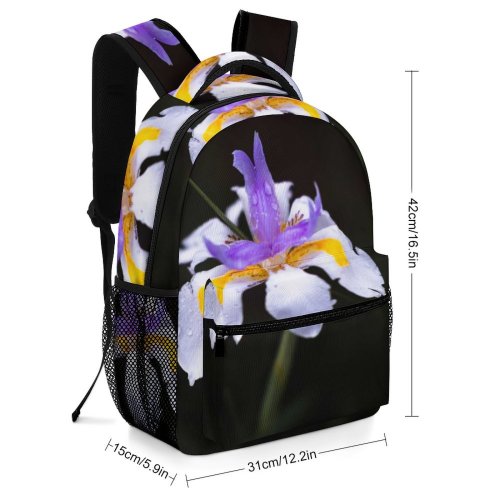 yanfind Children's Backpack Flower   Plant Petal Geranium Waterdrops Purple Closeup Bokeh Complementarycolors Creative Preschool Nursery Travel Bag