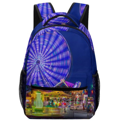 yanfind Children's Backpack Fair Festival Park Carousel Entertainment Rides Illuminated Lights Evening Funfair Light Preschool Nursery Travel Bag