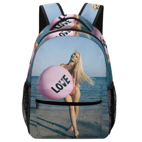 yanfind Children's Backpack Girl Sand Swimsuit Ball Blond Landscape Daylight Love Beach Outdoors Seashore Preschool Nursery Travel Bag