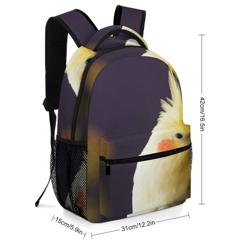 yanfind Children's Backpack Birds Parrot Cockatoo Beak Feathers Cockatiel  Feather  Tropical Simplicity Beauty Preschool Nursery Travel Bag