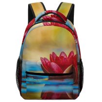 yanfind Children's Backpack Focus Beautiful Plant Flowers Aquatic Lily Growth Blooming Outdoors Reflection Floating Flora Preschool Nursery Travel Bag