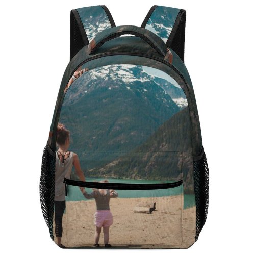 yanfind Children's Backpack  Daylight Beach Hiking Sand Wandering Outdoors Leisure Scenic Babies Family Lady Preschool Nursery Travel Bag