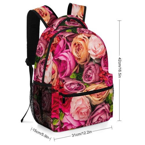 yanfind Children's Backpack Flower Bouquet Plant Arrangement  Valentines Rose Floral Design Graphics Art Love Preschool Nursery Travel Bag