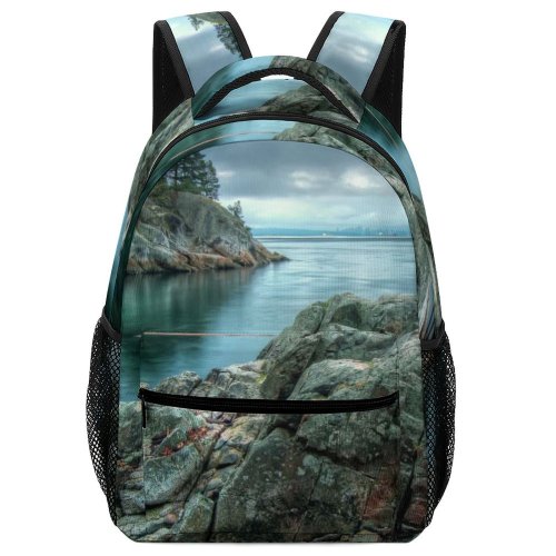 yanfind Children's Backpack Bay Beautiful Coast Rough Rocky Scenery Coastline Clouds Landscape Formations Island Beach Preschool Nursery Travel Bag