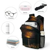 yanfind Children's Backpack Festival Evening Dark Time Sparks Pyrotechnics Night Lights Luminescence Display Fireworks Preschool Nursery Travel Bag