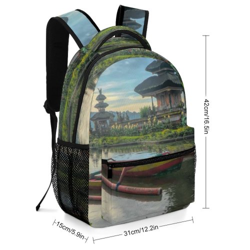 yanfind Children's Backpack Bali Plants Tourism Beautiful Danau  Grass Landscape Daylight Pura Travel Tropical Preschool Nursery Travel Bag