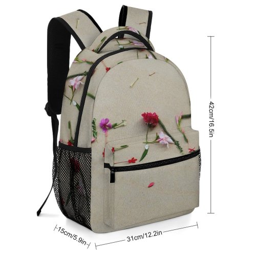 yanfind Children's Backpack Floral Coast Plant Sand Decor Delicate Overhead Coastline Tender Top Petal Preschool Nursery Travel Bag