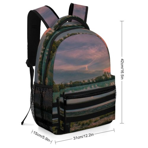 yanfind Children's Backpack Bench Furniture Outdoors Niederwaldsee Bensheim Waterfront Dock Pier Port Park Sky Tree Preschool Nursery Travel Bag