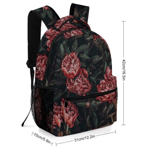 yanfind Children's Backpack Flower  Peony Plant Rose Flora Leaf Leaves Floral Foliage Carnation Spring Preschool Nursery Travel Bag