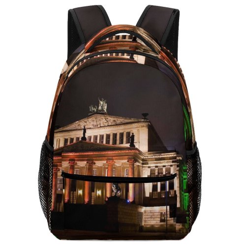 yanfind Children's Backpack Festival Lights Gendarmenmarkt Berlin Buildings City Cityscape Market Place Night Landmark Architecture Preschool Nursery Travel Bag