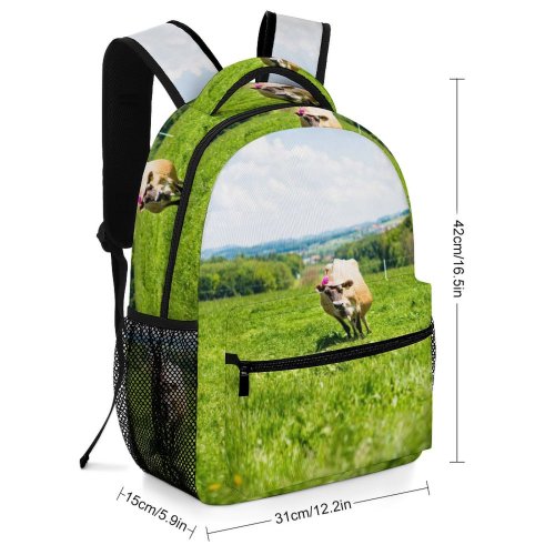 yanfind Children's Backpack Cow Cattle Field Grassland Outdoors Countryside Farm Rural Meadow Pasture Grazing Ranch Preschool Nursery Travel Bag