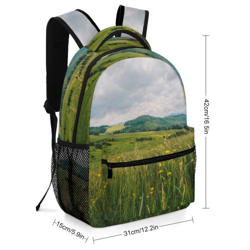 yanfind Children's Backpack Field Grassland Outdoors Countryside Farm Rural Meadow Závadka Slovakia Stock Preschool Nursery Travel Bag