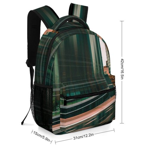 yanfind Children's Backpack  Rail Street City Time Lights Downtown Lapse Fast Public  Light Preschool Nursery Travel Bag