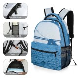yanfind Children's Backpack Birds  Building Boat Transportation Vehicle Ocean Outdoors Sea Flying Seagull Architecture Preschool Nursery Travel Bag
