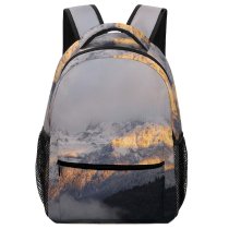 yanfind Children's Backpack Moody Belledonne Evening Range Tree   Snow Alpes Fog Sunset Preschool Nursery Travel Bag