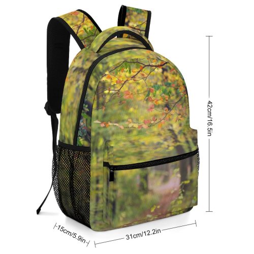 yanfind Children's Backpack Foliage Tree Park Season Wood Landscape Mist Outdoors Woods Fall Preschool Nursery Travel Bag
