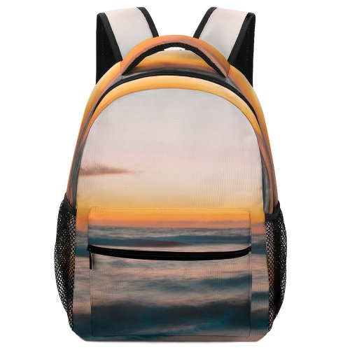 yanfind Children's Backpack Coast Ocean Sea Beach Sky Sunrise Sunset Santa Monica United States Outdoors Preschool Nursery Travel Bag