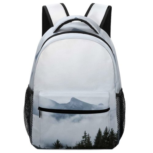 yanfind Children's Backpack Abies Pine Plant Forest Spruce Gloomy Pictures Cloud Stock Tree Jurgow Preschool Nursery Travel Bag