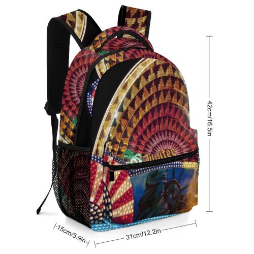 yanfind Children's Backpack Fair Park Entertainment Rides Movement Lights Colorful Leisure Funfair Amusement Neon Speed Preschool Nursery Travel Bag