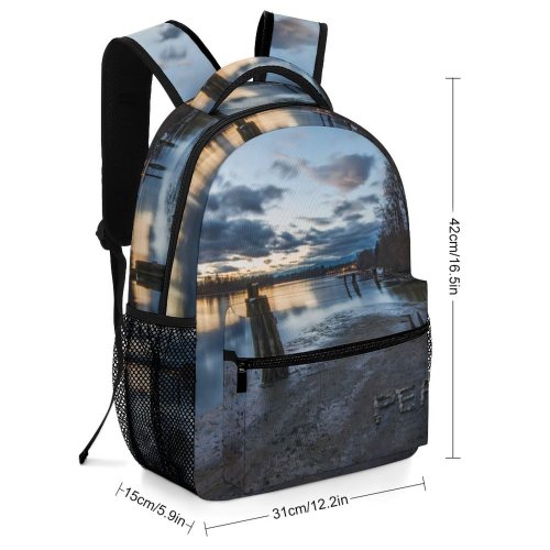 yanfind Children's Backpack Golden Beautiful Dark Scenery Columbia Sunset Landscape British Light Beach Cloud Preschool Nursery Travel Bag
