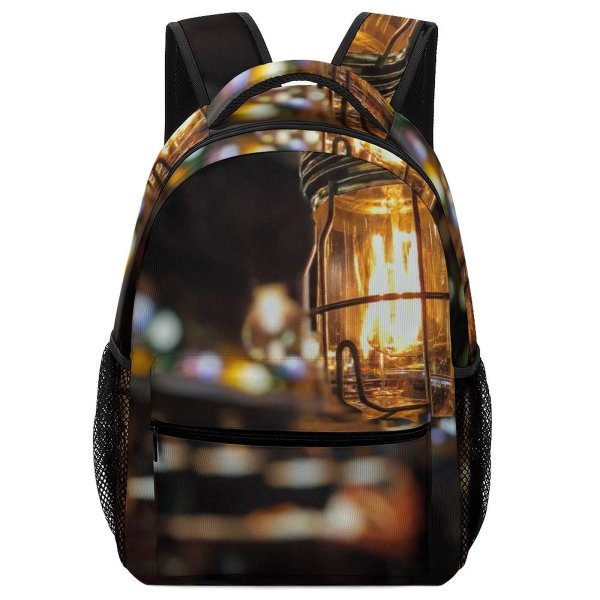 yanfind Children's Backpack  Focus Lightbulb Lighted Illuminated Lamp Depth Electricity Field Light Luminescence Glass Preschool Nursery Travel Bag