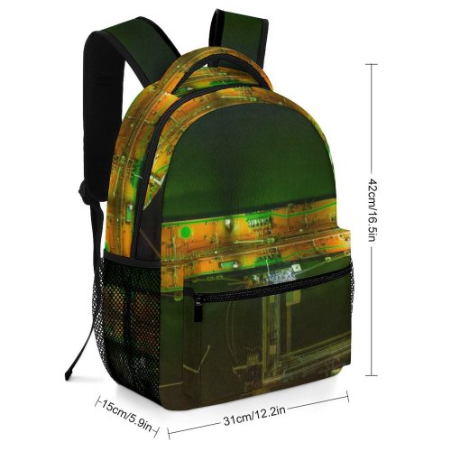 yanfind Children's Backpack Dark Metal Lights Scenery Footage Port Landscape Evening Pier Cargo Sight Preschool Nursery Travel Bag