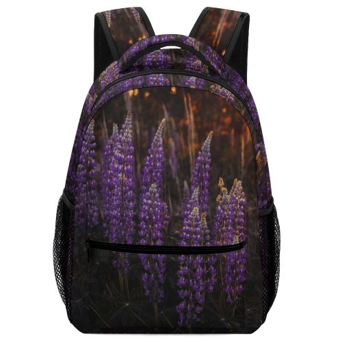 yanfind Children's Backpack  Flower Plant Flora Lupin Tree Grassland Forest Field Crocus Grey Mother Preschool Nursery Travel Bag
