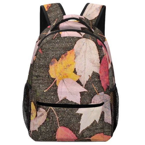 yanfind Children's Backpack Leaf Plant Pictures Ground Stock Tree Free Birds Maple Art Asphalt Preschool Nursery Travel Bag