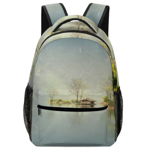 yanfind Children's Backpack Backlit Landscape Fog River Foggy Outdoors Scenic Tranquility Scenery Lake Preschool Nursery Travel Bag