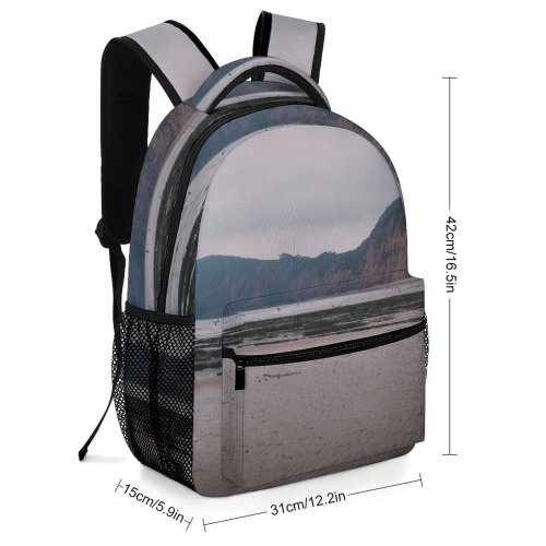 yanfind Children's Backpack Grey Outdoors Promontory Soil  Sand Land Cliff Scenery Range Slope River Preschool Nursery Travel Bag