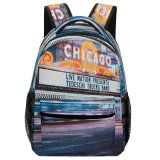 yanfind Children's Backpack  Bus Chicago Street City Illuminated Lights Downtown Fast Traffic Evening Travel Preschool Nursery Travel Bag
