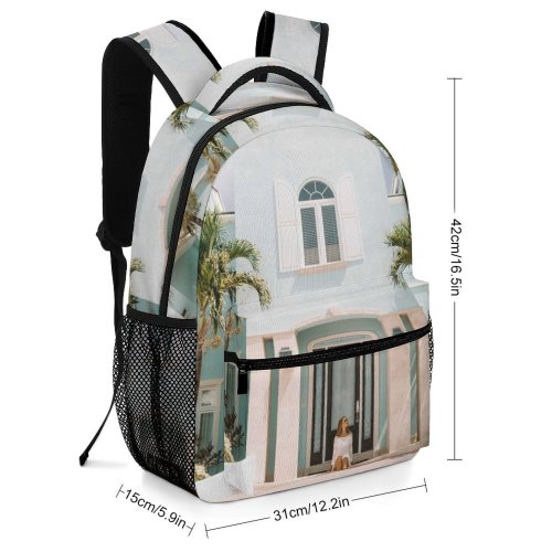 yanfind Children's Backpack Bahamas Mansion Building Housing Plant Stock Flora Luxury Exterior Facade Dream Preschool Nursery Travel Bag