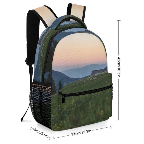 yanfind Children's Backpack Abies Field Tree Grass Rural Plant Fir Free Outdoors Farm Grassland Preschool Nursery Travel Bag