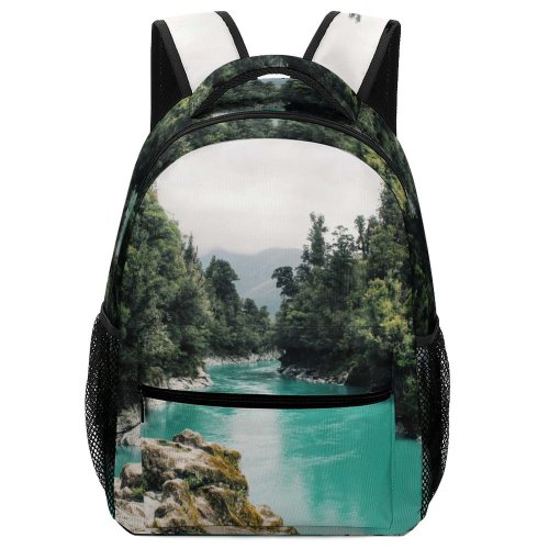 yanfind Children's Backpack Beautiful Forest Grass Adventure Landscape Daylight Paradise Rainforest Turquoise River Scenic Outdoors Preschool Nursery Travel Bag