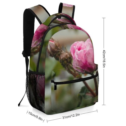 yanfind Children's Backpack  Plant Flower Rose Geranium Bud Sprout Insect  Hornet Andrena Bee Preschool Nursery Travel Bag