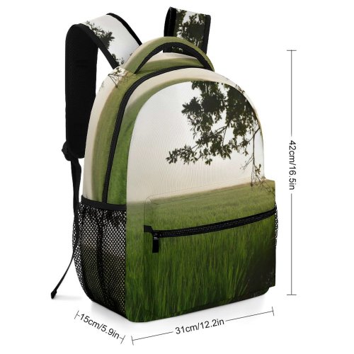 yanfind Children's Backpack Field Tree Savanna Paddy Grass Rural Plant Outdoors Wallpapers Land Grassland Preschool Nursery Travel Bag