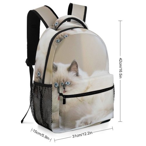 yanfind Children's Backpack Funny Cute Cat Crazy Eyes Little Adorable Kitty Furry Grey Pet Fur Preschool Nursery Travel Bag