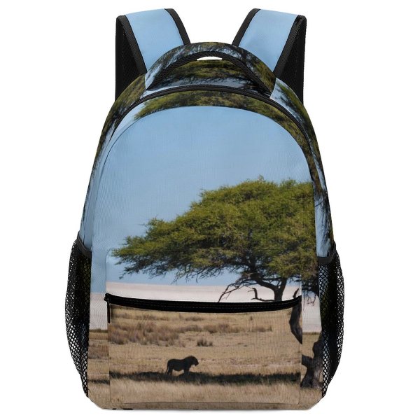 yanfind Children's Backpack Landscape Savanna National Plant Trunk Wildlife Creative Pictures Ground Grassland Outdoors Preschool Nursery Travel Bag