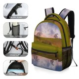 yanfind Children's Backpack Field Outdoors Grassland Uk Countryside  Land Farm Rural Meadow Scenery Reflections Preschool Nursery Travel Bag