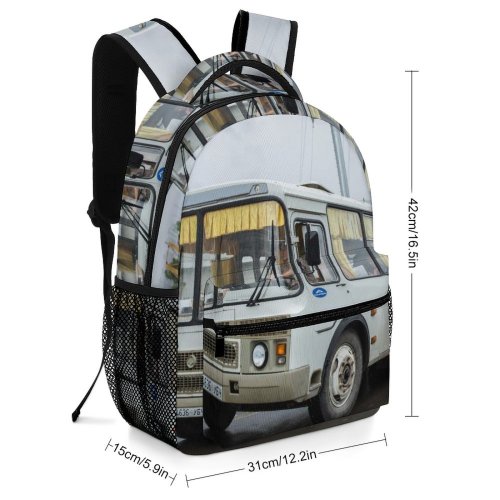 yanfind Children's Backpack Drive Tree Bus Post Journey Industrial City Street Lamp Curtain Roadway Unrecognizable Preschool Nursery Travel Bag