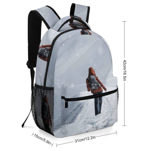 yanfind Children's Backpack Backpack Capped Frozen Winter Traveler Exploration Season Adventure  Traveling Hike Travel Preschool Nursery Travel Bag