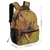 yanfind Children's Backpack Grassland Reindeer Moose Fawn Hayfield Antelope Bull Antler Preschool Nursery Travel Bag