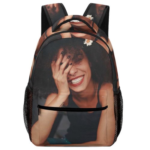 yanfind Children's Backpack  Focus Happy Jeans Smile Smiling Beautiful Flowers Depth Curly Happiness Field Preschool Nursery Travel Bag