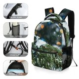 yanfind Children's Backpack Festive Tree Happy Park Golden Winter Beautiful Design Decor Shining Shiny Preschool Nursery Travel Bag