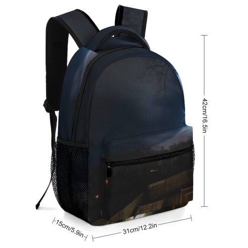 yanfind Children's Backpack Expressway Time Illuminated Lights Roadway Lapse Evening Asphalt Light Highway Urban Transportation Preschool Nursery Travel Bag
