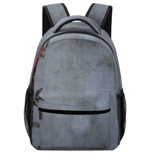 yanfind Children's Backpack Flower Plant HQ Flora Rose  Floral Texture Ornament Embroidery Grey Foliage Preschool Nursery Travel Bag