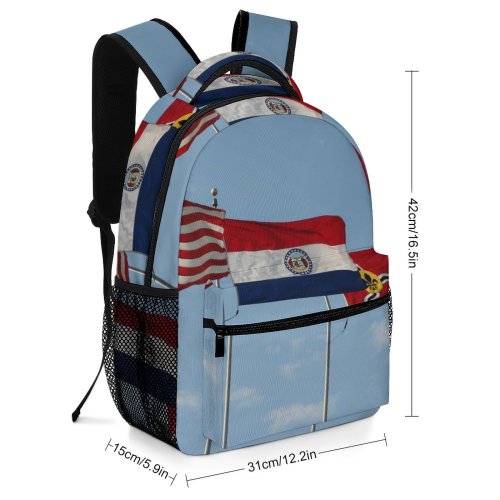 yanfind Children's Backpack Flags Usa Missouri City State Stripes Flag Sky United States Preschool Nursery Travel Bag