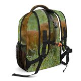 yanfind Children's Backpack Grassland Cute Deer Little Stag Buck Fawn Virginia Hayfield Grass Fur Antler Preschool Nursery Travel Bag