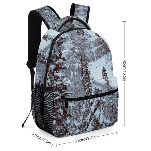 yanfind Children's Backpack Abies Frozen Banff Tree  Pine Snow Plant  Ski Fir Preschool Nursery Travel Bag