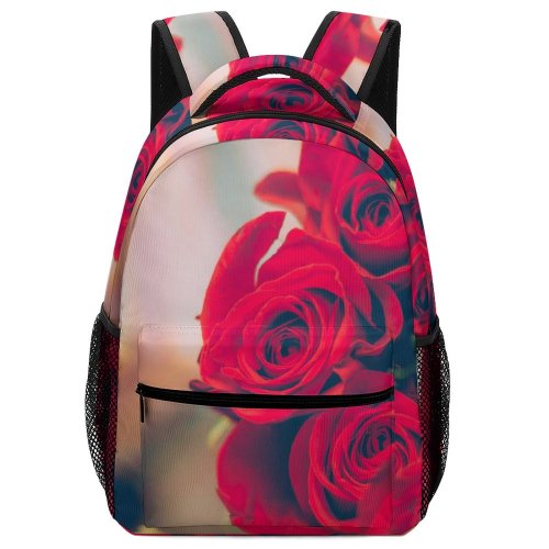 yanfind Children's Backpack  Bouquet Beautiful Flowers Blurred Roses Blooming Pretty Flora Petals Decoration Bloom Preschool Nursery Travel Bag